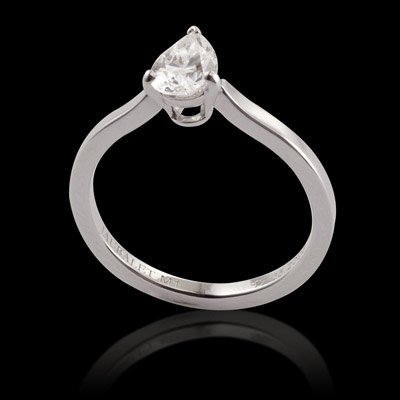 Bague solitaire Vanessa coeur or blanc